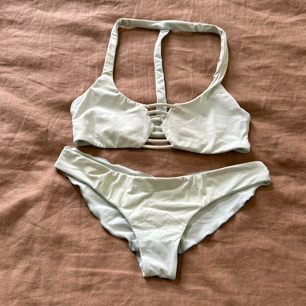 Boys & Arrows Seafoam Green T-Strap Bikini